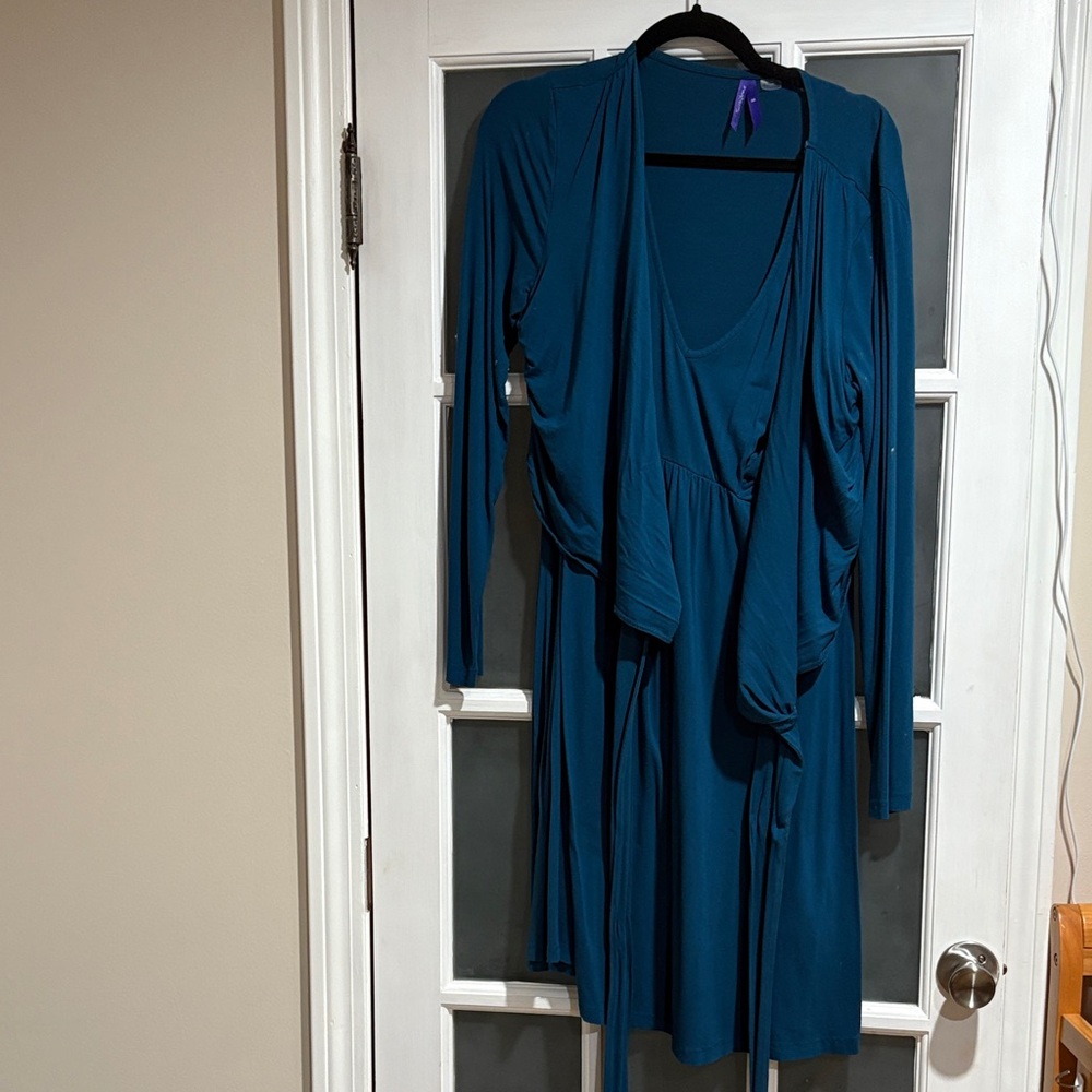 Teal Blue Maternity & Nursing Dress - Seraphine Maternity size medium